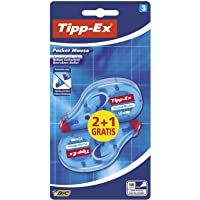 Tipp-Ex Pocket Mouse Cinta Correctora- No necesita Secado– 10 m x 4-2 mm- Blíster de 3 Unidades- Cinta blanca- para…